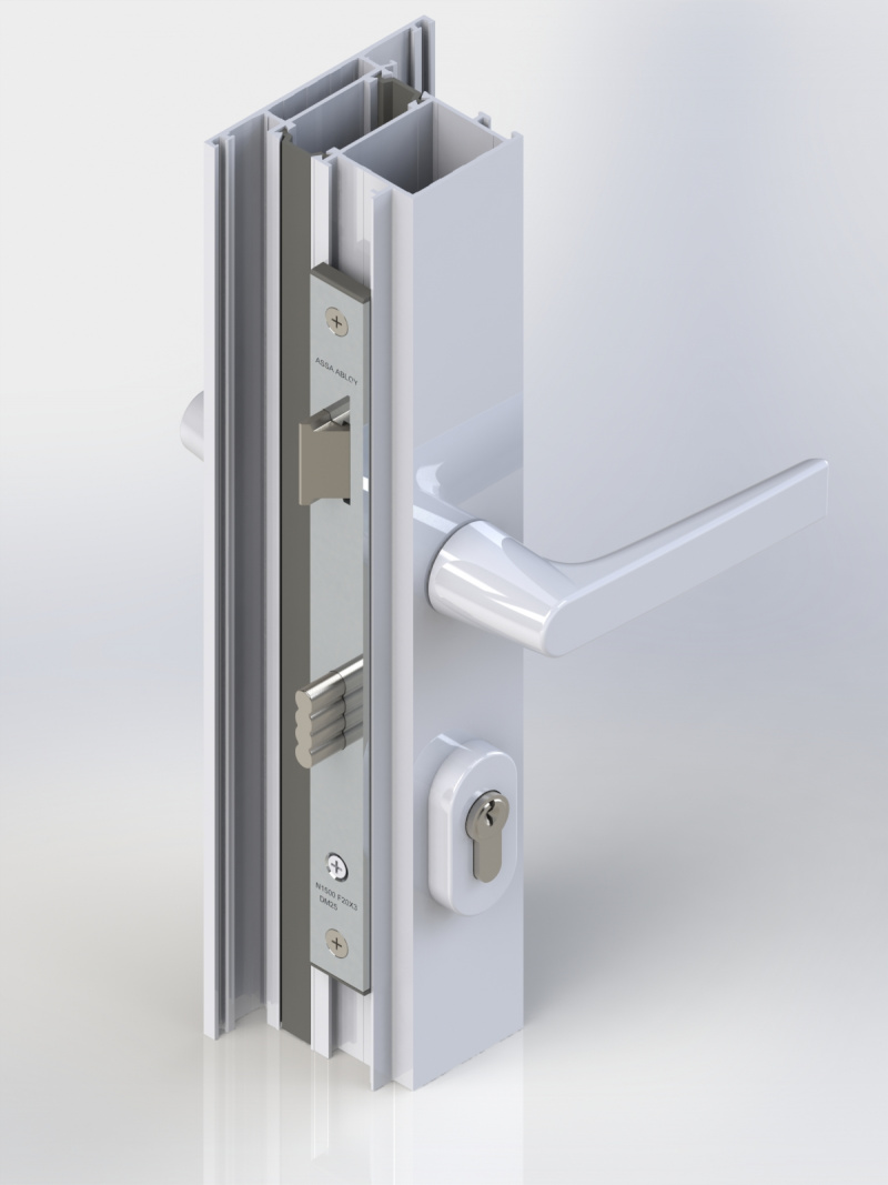 Установка дверного замка на алюминиевые двери с применением ...