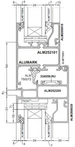 Uzel impostnoi alumin profil Alumark S50.JPG
